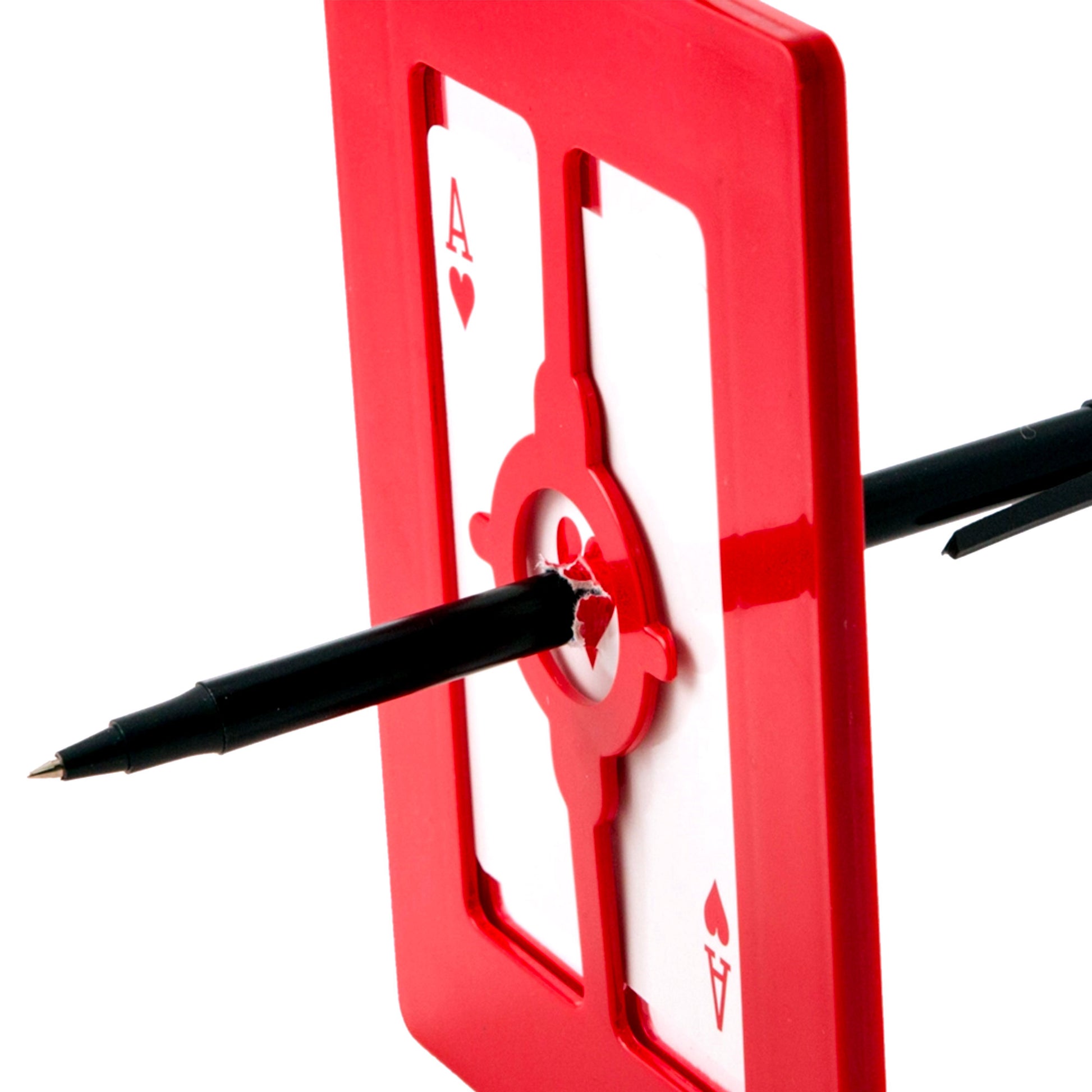 Close-up of the Magic TV Card Frame, a classic magician's prop with a transparent front, showcasing a playing card inside ready for a stunning transformation.
