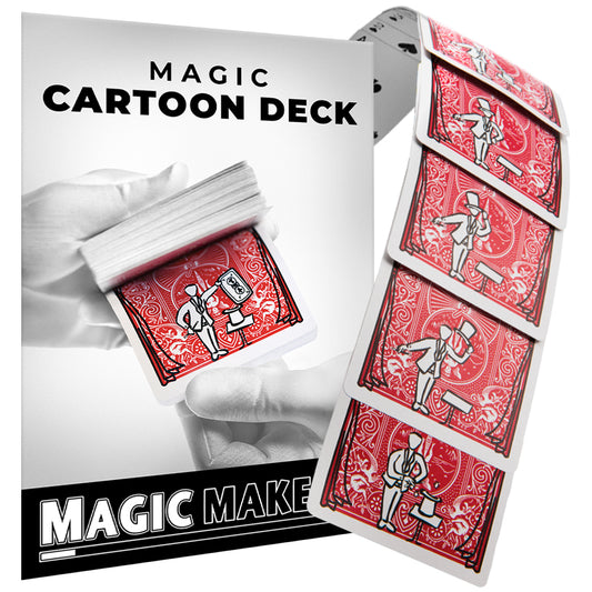 Vibrant Magic Cartoon Deck with iconic Bicycle back design, featuring playful illustrations and bold colors for card enthusiasts.
