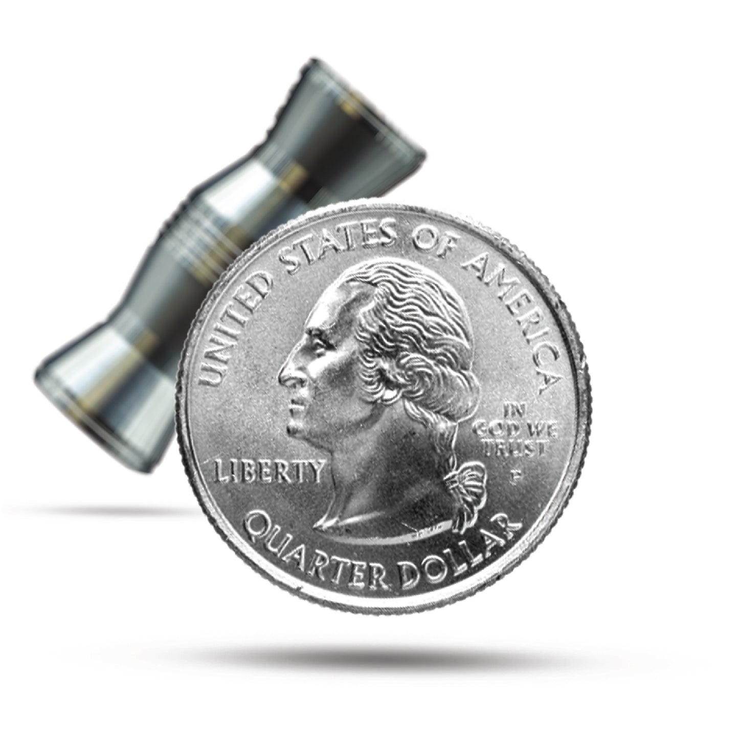 Close-up of the Crazy Coin Funnel Magic Trick, showcasing a shiny metal funnel that mysteriously lets coins pass through.