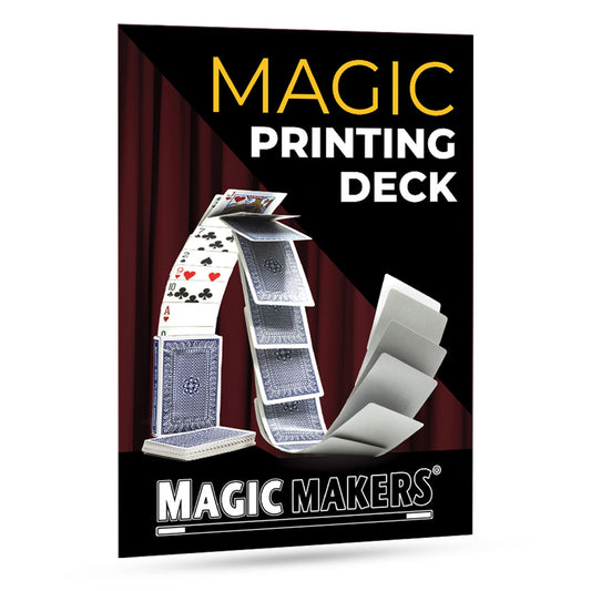 Stunning Magic Printing Deck with blank cards that transform into a full deck, showcasing a mesmerizing visual trick.