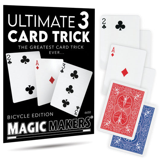 Discover the magic of the Ultimate 3 Card Trick with vibrant, eye-catching cards perfect for stunning illusions.