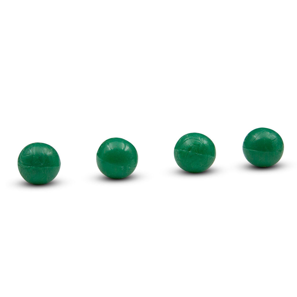 Vintage-style Metal 3 Shell Game set with antique gold shells, small green peas, and a velvet pouch for classic magic tricks.