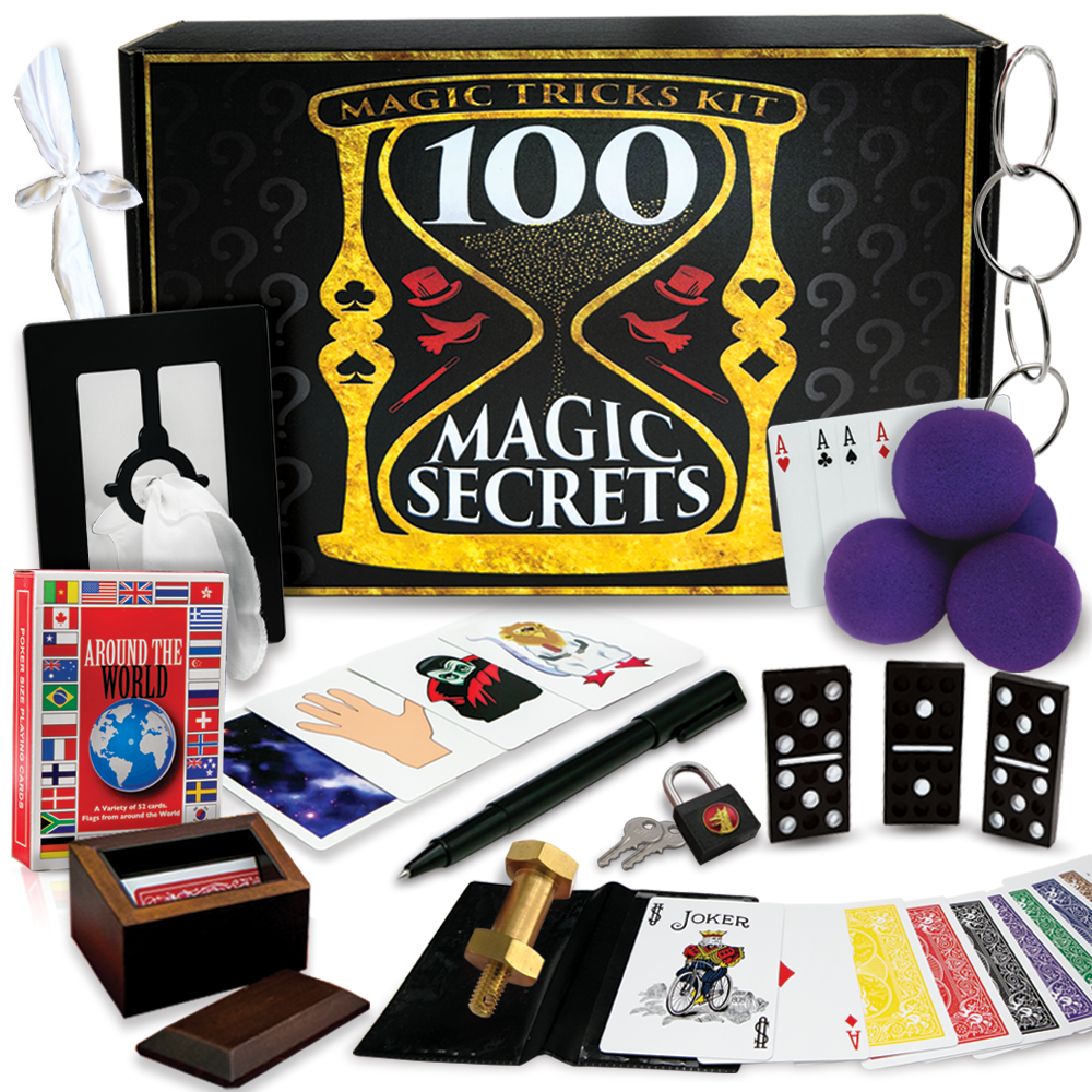 100 Magic Secrets Tricks Kit – 100 Magic Tricks for All Levels