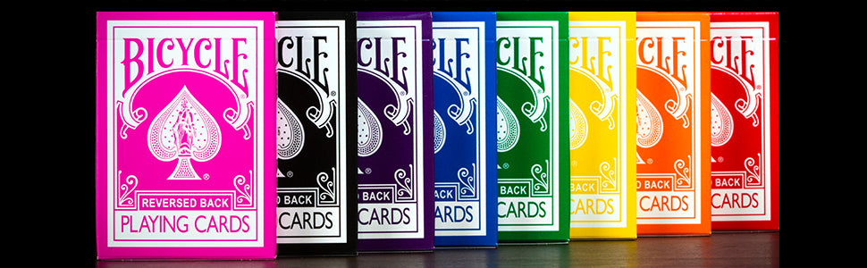 Vibrant Blue Bicycle Back Playing Cards with stunning full bleed faces and brilliant red and white pips for magic tricks.