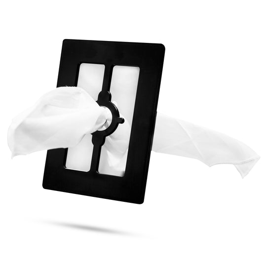 Elegant magic trick featuring a silk handkerchief passing through a solid, beautifully crafted mirror for a stunning illusion.