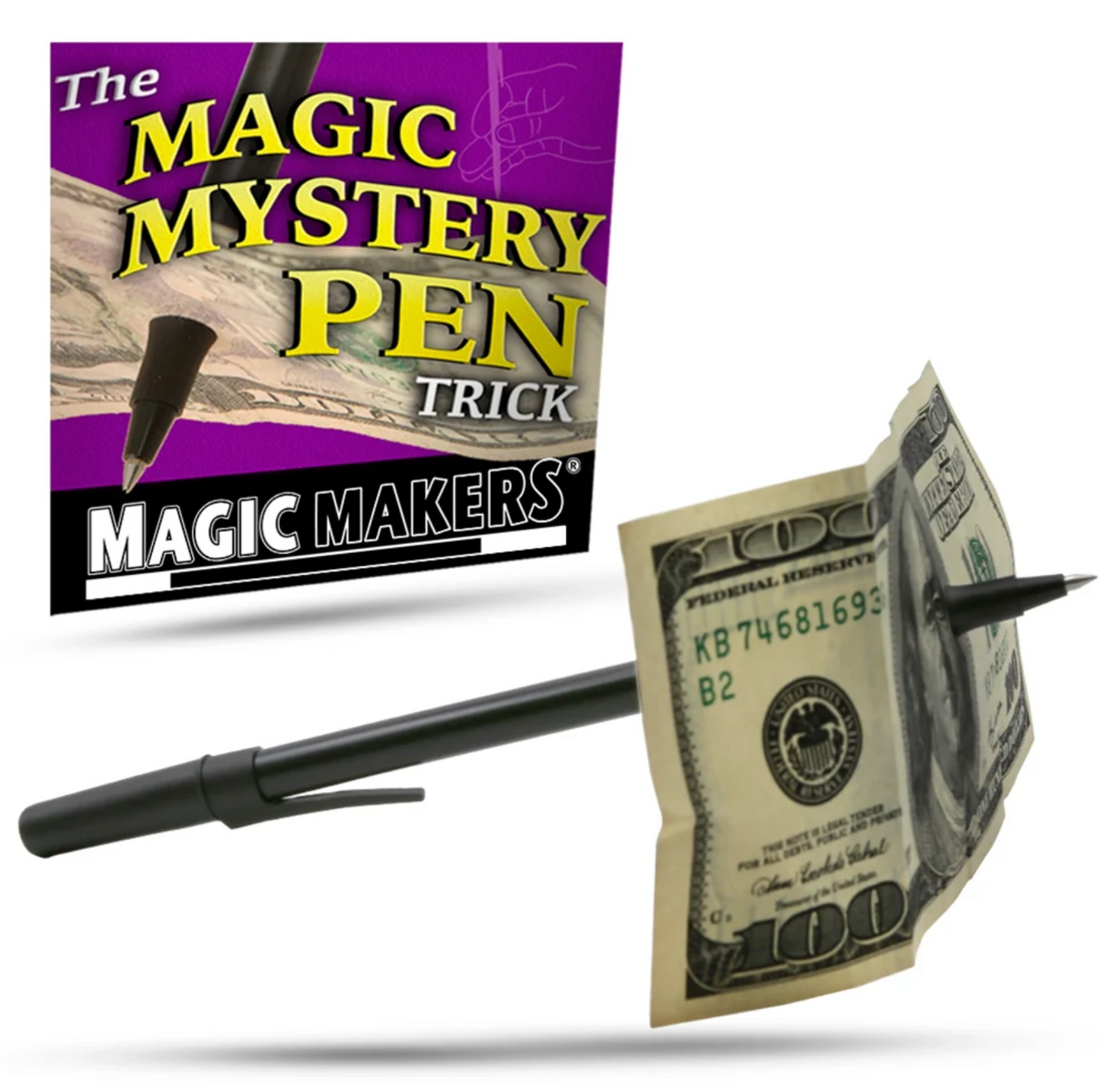 Vibrant Ultimate Magic Trick Kit showcasing red sponge balls, a marked Deland's Deck, Crazy Cube, and magician's silk.