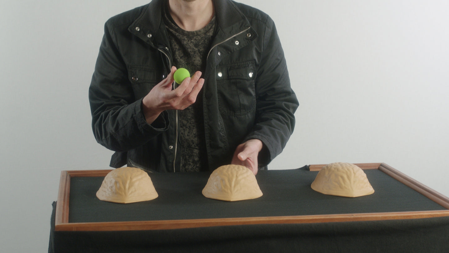 Giant Three Shell Game with Green Ball