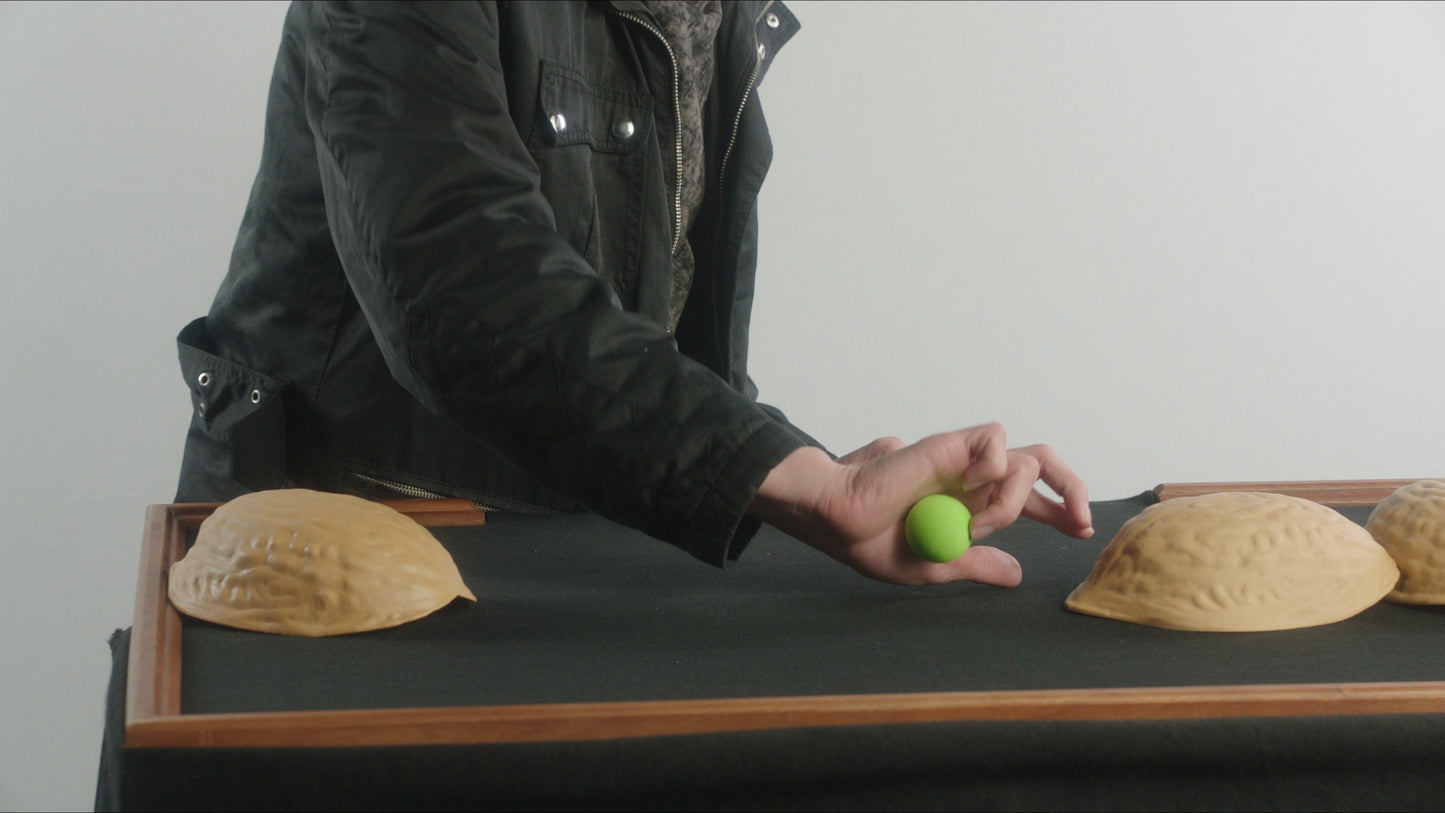 Giant Three Shell Game with Green Ball