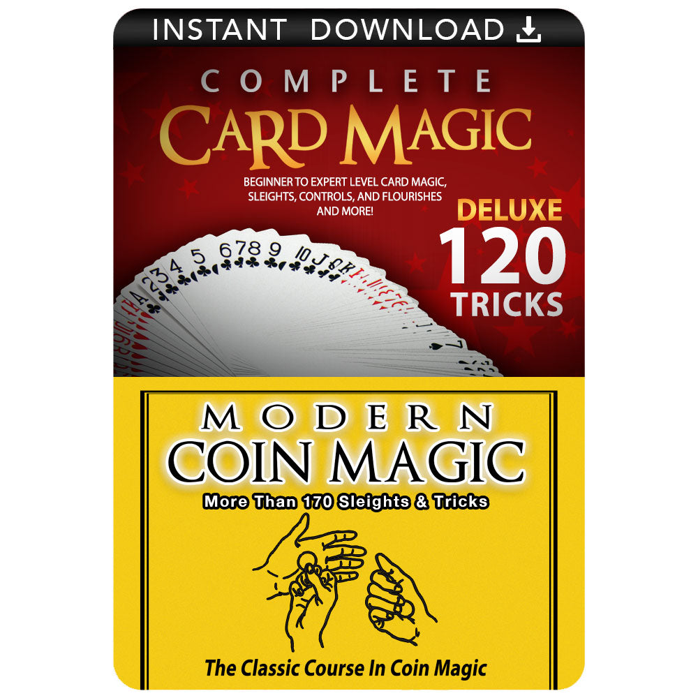 Explore the Card & Coin Combo Download, featuring vibrant visuals of magical coin tricks and card mysteries in action.