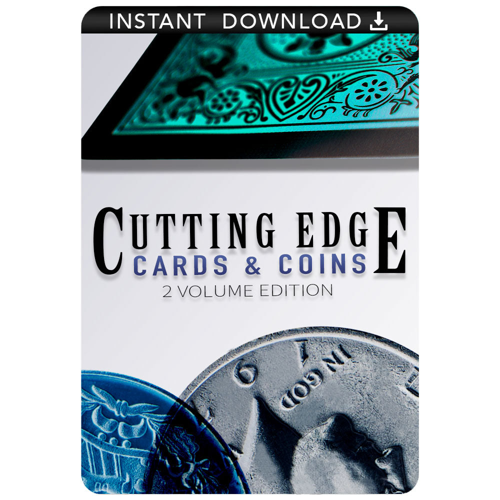 Explore the magic of Cutting Edge: Cards and Coins with this dynamic download cover featuring vibrant card and coin illusions.