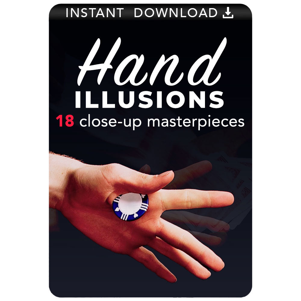 Explore the art of magic with Eddy Ray teaching hand illusions using cards, pens, and rings in this downloadable video.