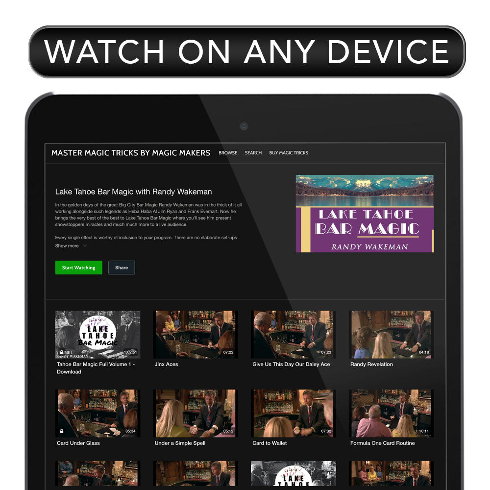 Lake Tahoe Bar Magic With Randy Wakeman - Instant Download