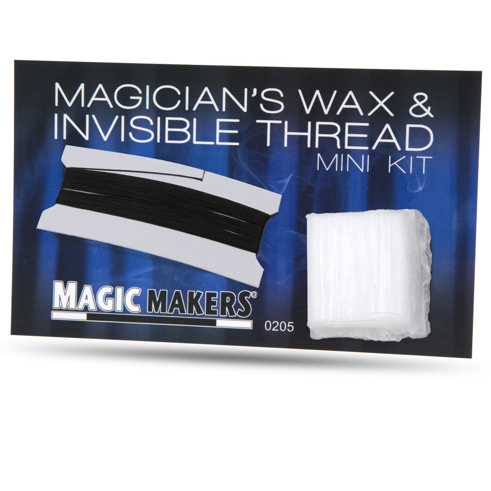 Close-up of the Invisible Thread & Wax Kit by Magic Makers, featuring premium thread and wax for captivating magic tricks.