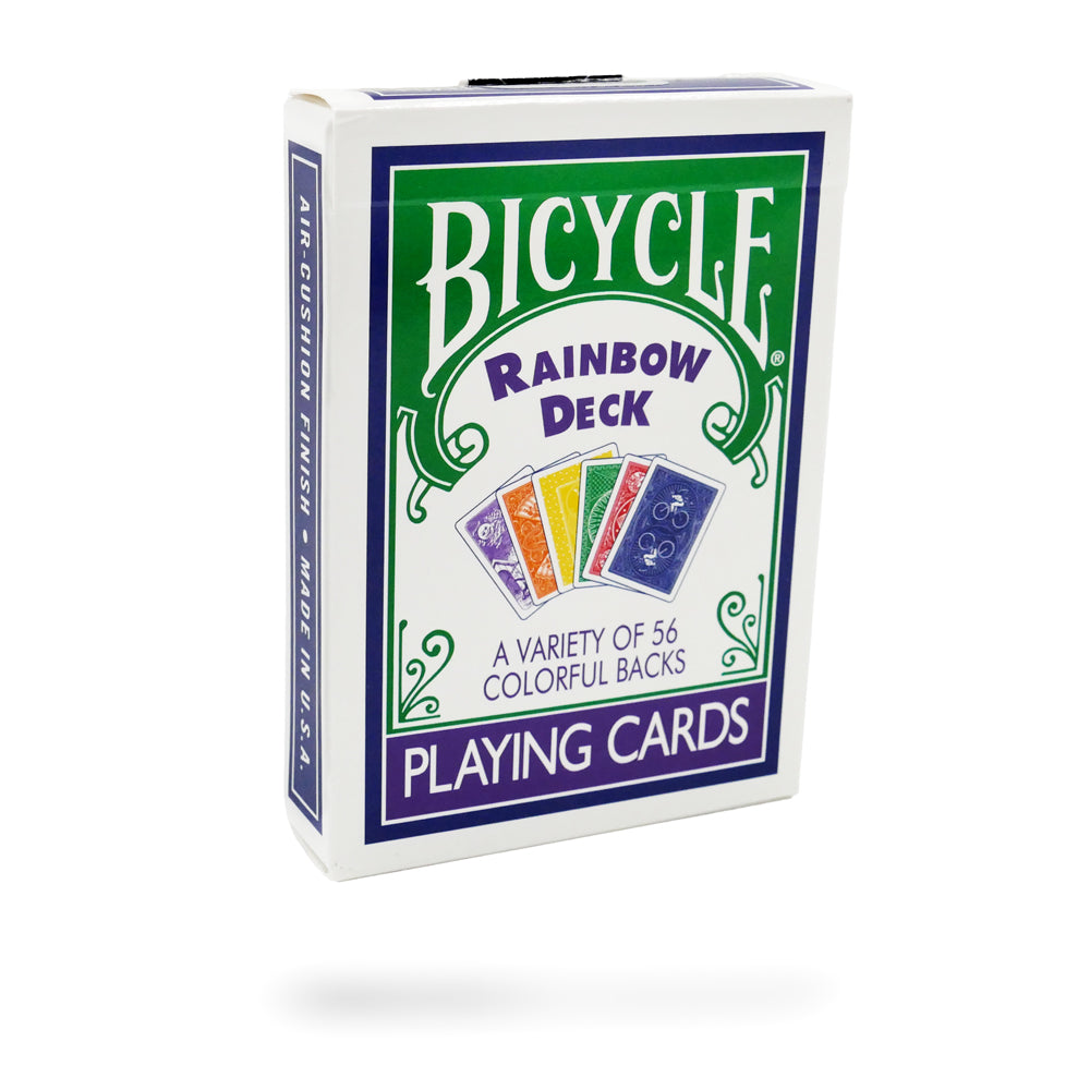 Vibrant Rainbow Deck of Bicycle Back cards showcasing a stunning array of colors, perfect for mesmerizing magic tricks.