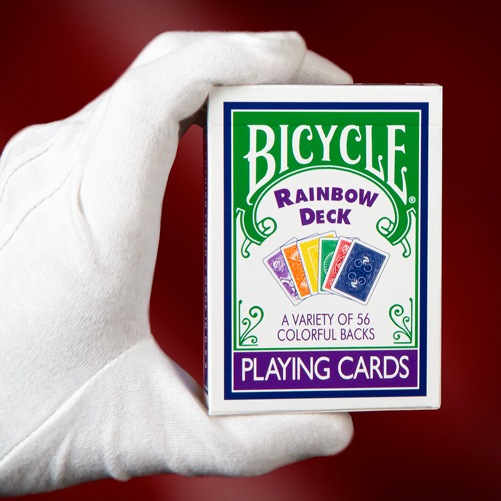 Vibrant Rainbow Deck of Bicycle Back cards showcasing a stunning array of colors, perfect for mesmerizing magic tricks.