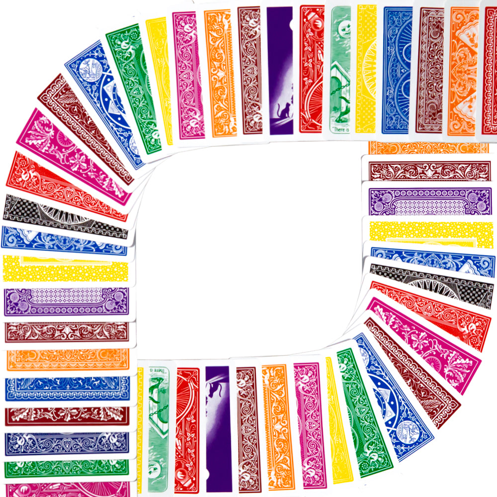 Vibrant Rainbow Deck of Bicycle cards showcasing a stunning array of colorful designs, perfect for mesmerizing magic tricks.