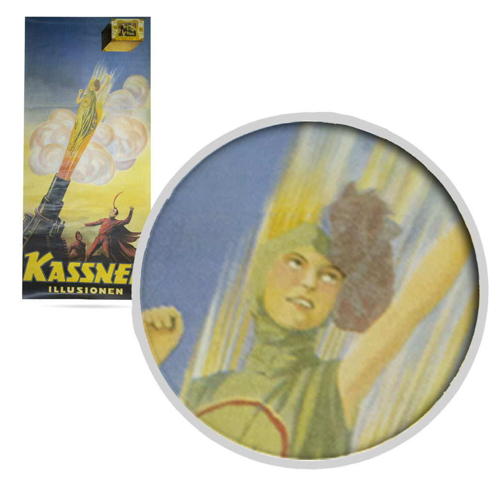 Vibrant Kassner Illusionen Poster showcasing bold, vintage circus art in a striking 36x16 design for retro decor enthusiasts.