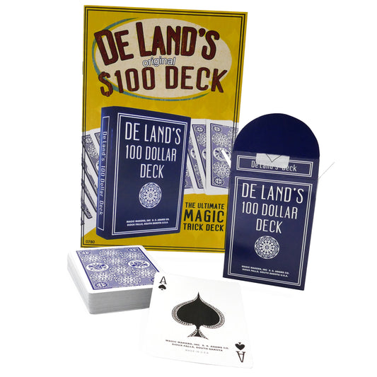 Vintage-inspired Deland's Marked $100 Deck with intricate card designs, showcasing a classic Bicycle stock finish.
