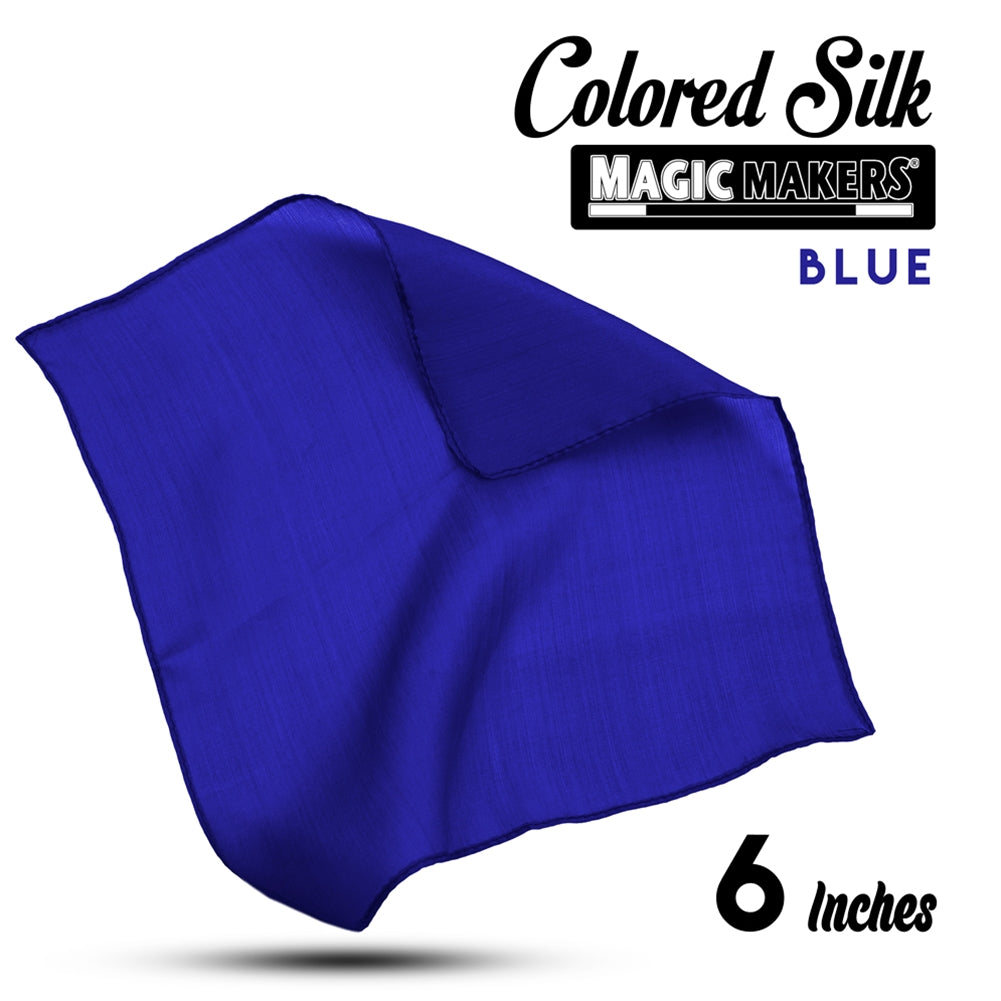 Vibrant blue 6-inch silk fabric with a smooth, glossy texture, perfect for crafting or decor projects.