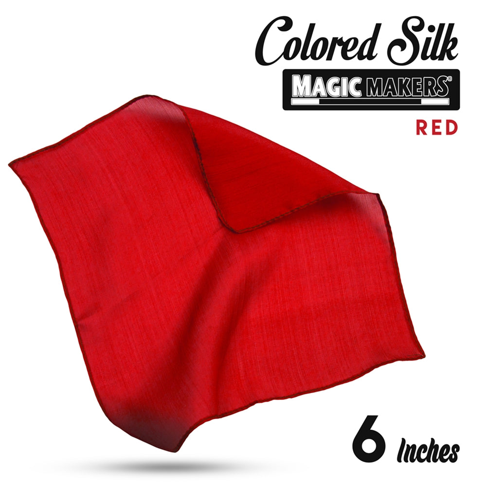 Vibrant red 6-inch silk fabric square, showcasing a smooth, glossy texture perfect for crafts or decor.