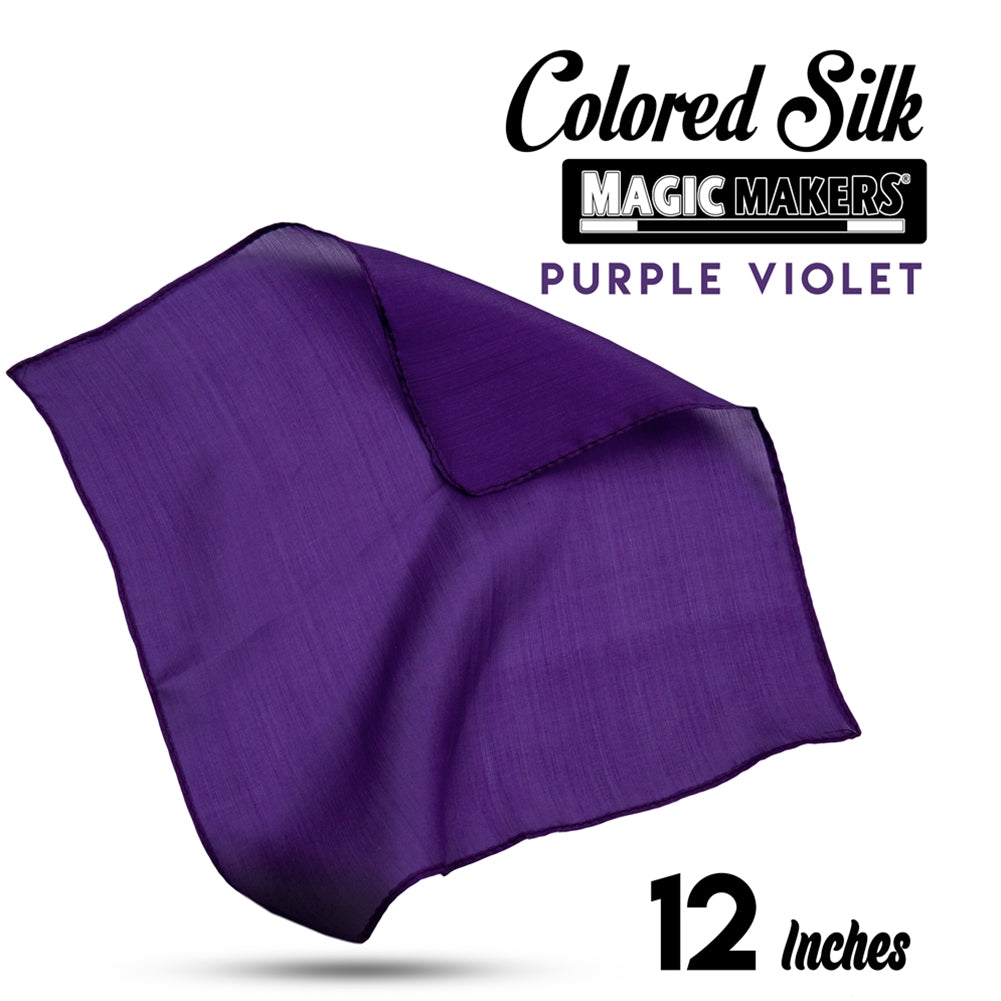 Vibrant violet 12-inch silk flower with delicate petals and a lifelike design, perfect for elegant decor or crafts.