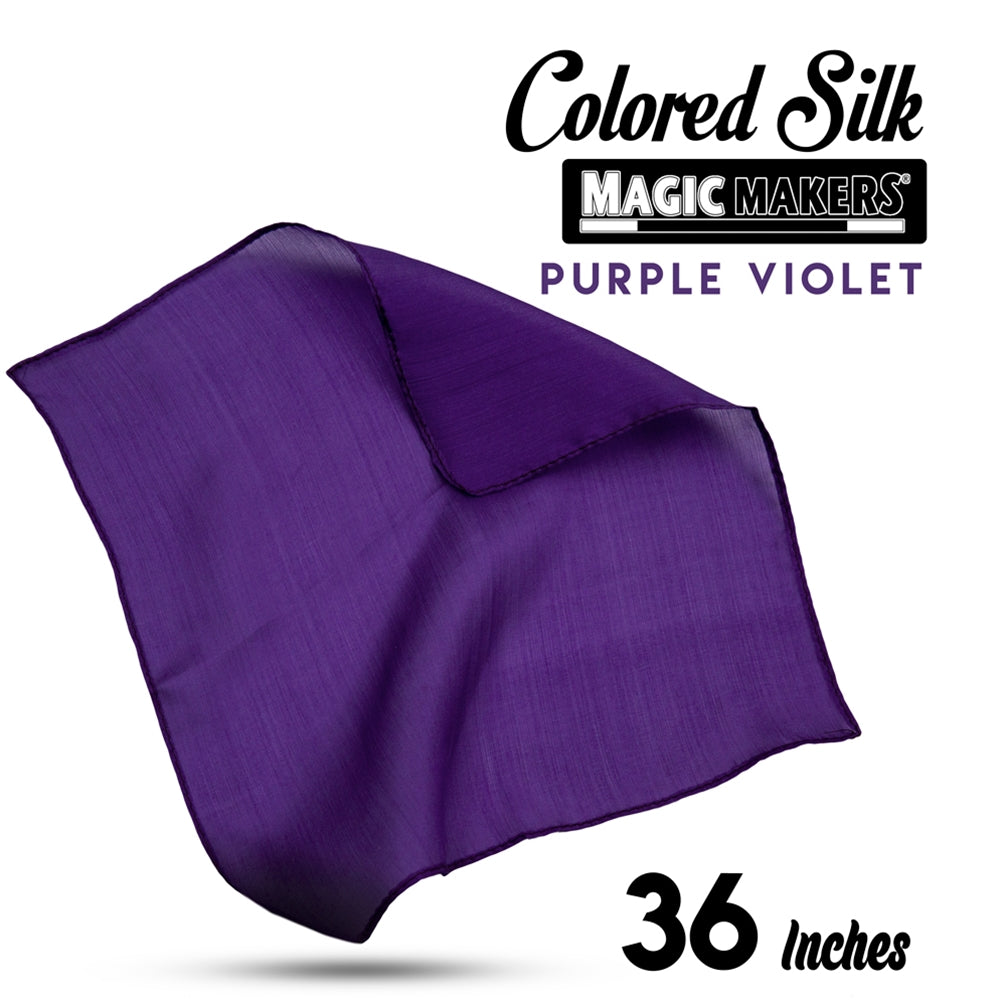 Vibrant violet 36-inch professional-grade silk fabric, showcasing a rich purple hue with a smooth, flowing texture.