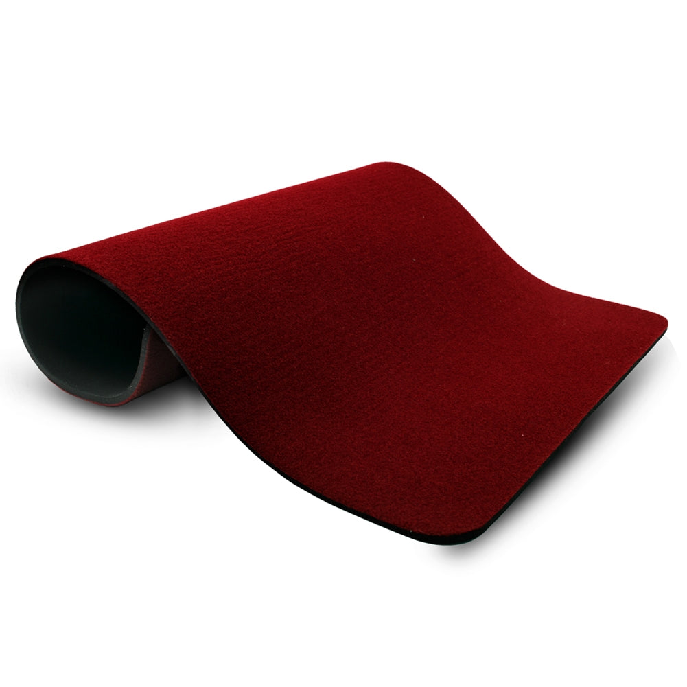Vibrant Imperial Red close-up pad, sized 17.75 x 14 inches, with a smooth gaming table surface and cushioned neoprene backing.