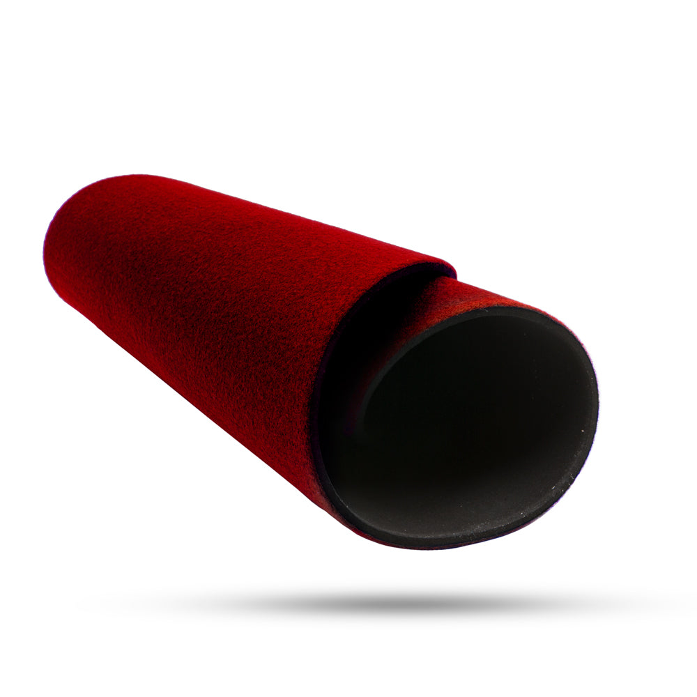 Vibrant Imperial Red Half Circle Performance Pad for magicians, showcasing a premium gaming surface and sleek design.