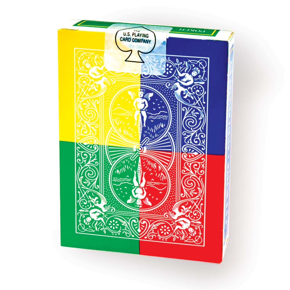 Vibrant Tetra Bicycle Back Playing Cards showcasing a 4-color panel design for stunning fanning patterns and magical tricks.