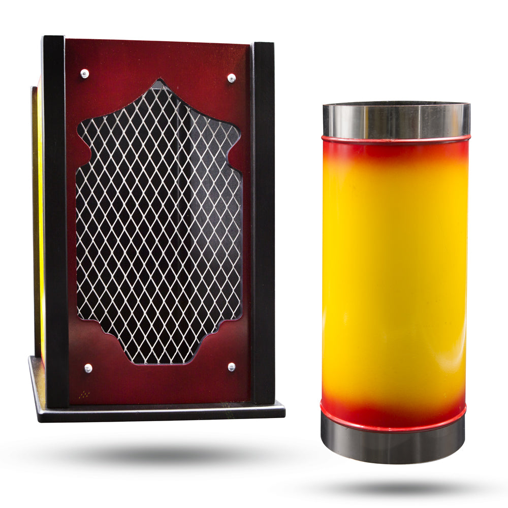 Striking Square Circle stage illusion set with a deceptive cage window, polished metallic tube, and sleek black base.