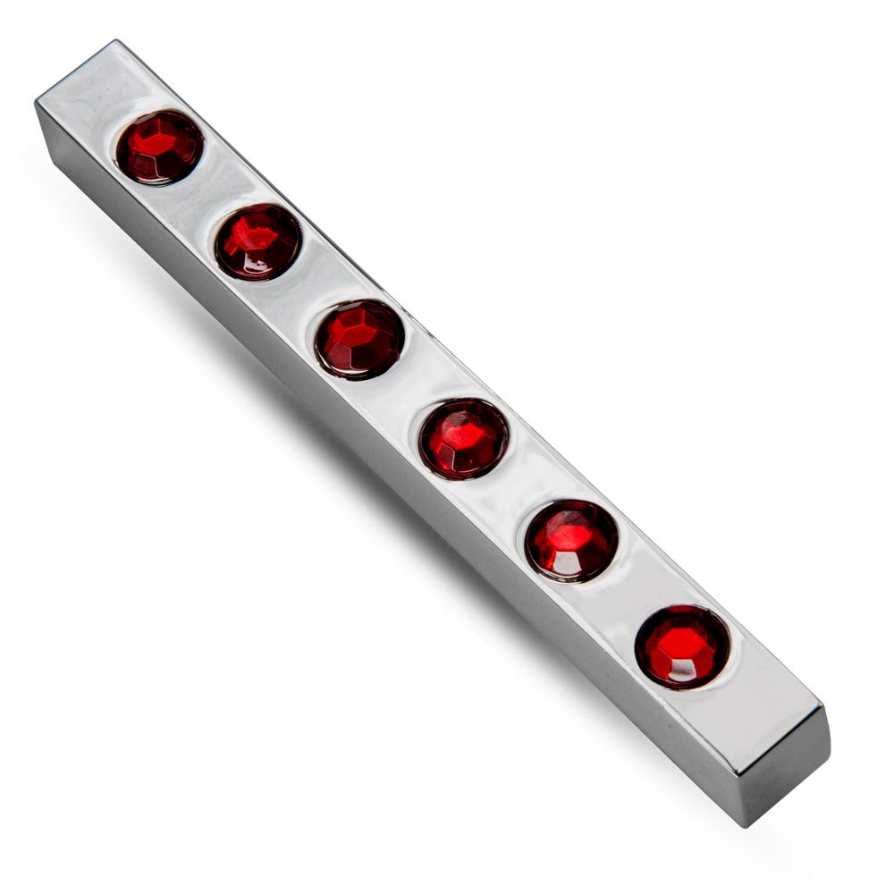 Stunning Silver Metal Gem Hotrod in vibrant Red Force design, showcasing a sleek, shiny finish with bold gem accents.