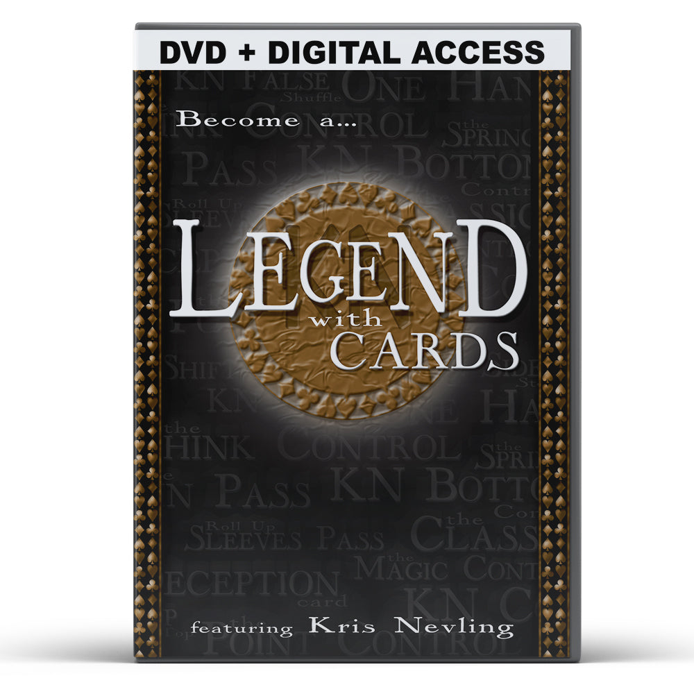 Detailed view of the 'Legend with Cards Download' course, showcasing a dynamic display of magic card tricks and moves.