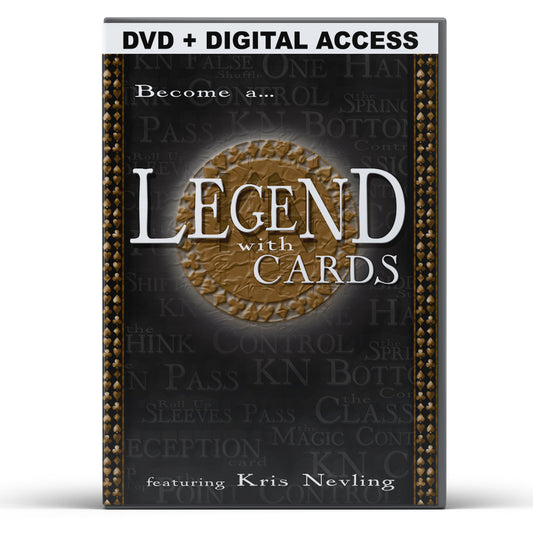 Detailed view of the 'Legend with Cards Download' course, showcasing a dynamic display of magic card tricks and moves.