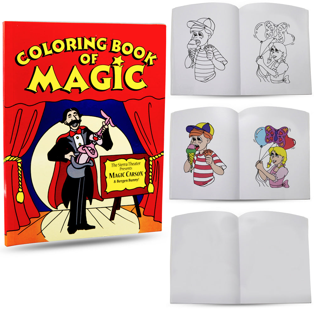 Vibrant extra-large Magic Coloring Book (10.25 x 13.75 in.) displaying blank pages that transform into colorful images.