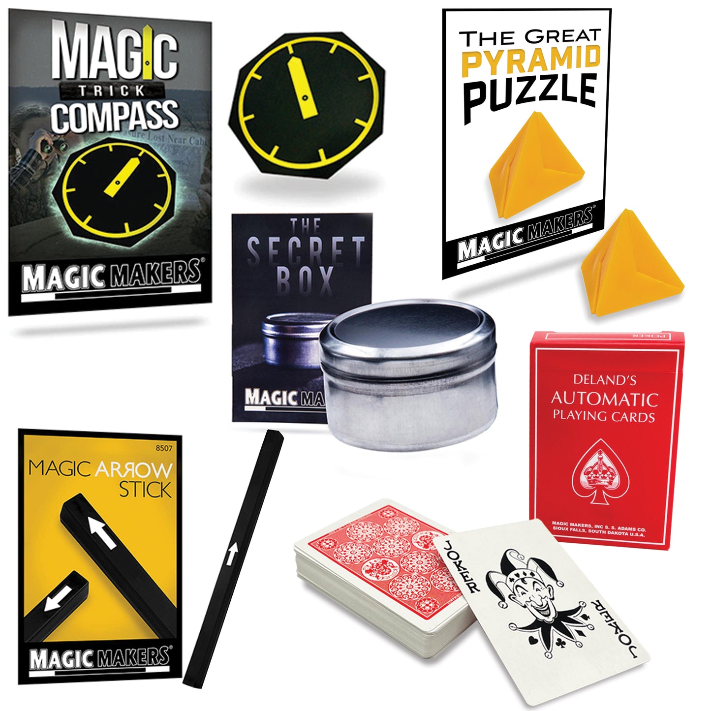 Vintage-style 50 Amazing Adult Bar Tricks Kit in a retro collectible box, packed with magic tricks for bar entertainment.