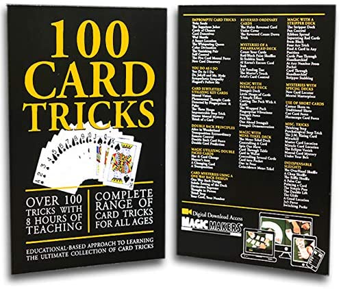 Explore the art of magic with the 100 Card Tricks Kit, featuring a digital access pass for over 8 hours of card magic tutorials.