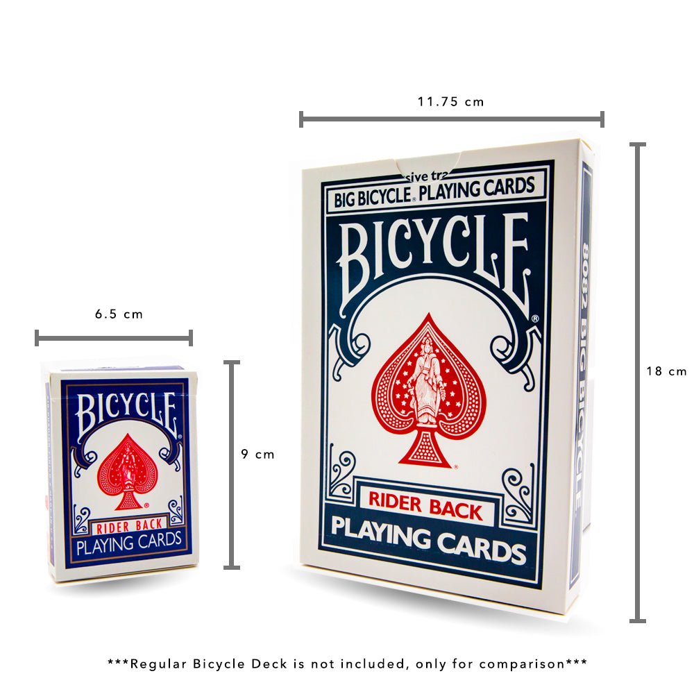 Vibrant blue Jumbo Bicycle Deck of oversized playing cards, ideal for captivating large audiences with a bold finish.