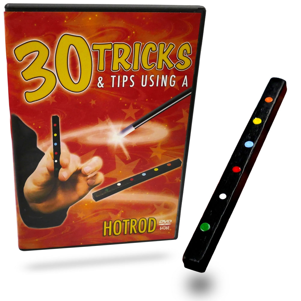 Explore the Magic HotRod DVD, showcasing a vibrant cover with a colorful magic rod and bold instructional text.