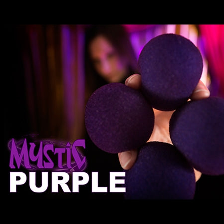 Vibrant purple sponge balls with a soft, grippy texture, displayed in a sleek black box with open windows for a peek inside.