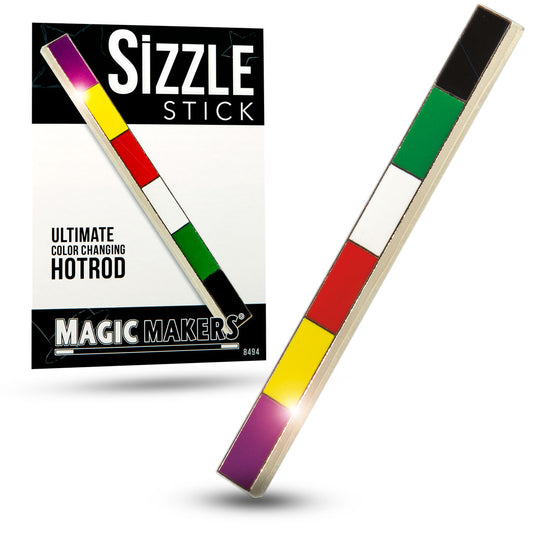 Sleek metal Sizzle Stick two-piece set with a polished enamel finish, showcasing a professional magic wand design.