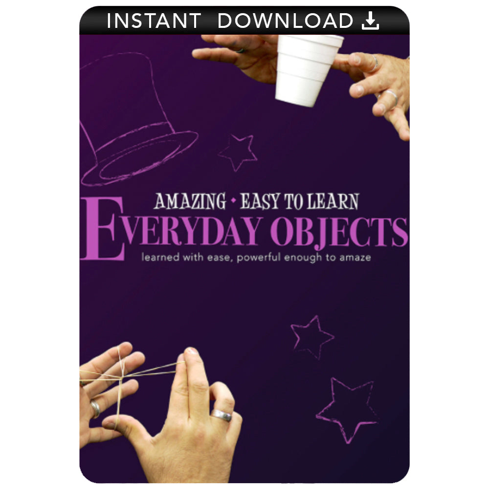 Explore magical illusions with everyday items like pens, napkins, and straws in this downloadable magic tricks course.