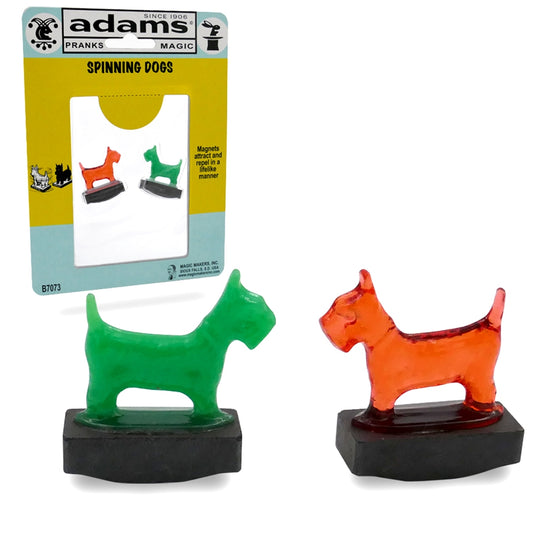 Playful Spinning Dogs trick toy featuring adorable pups that spin in circles, capturing the classic tail-chasing fun.