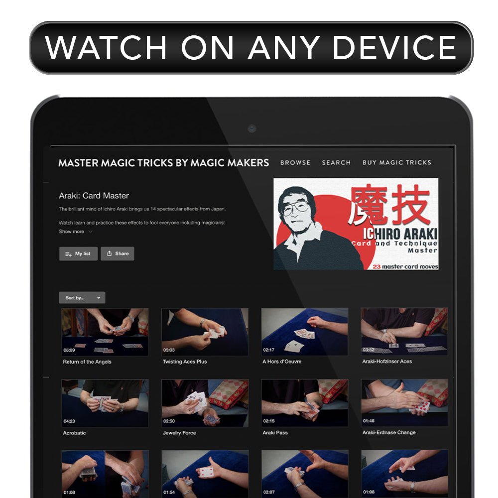 Stunning visual of the Card Master Ichiro Araki download, showcasing dynamic magic tricks and card mastery from Japan.