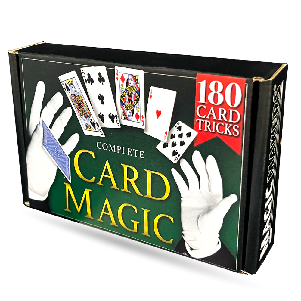 Explore the world of magic with The Complete Card Magic Kit, featuring special gimmicked cards and a digital access booklet.