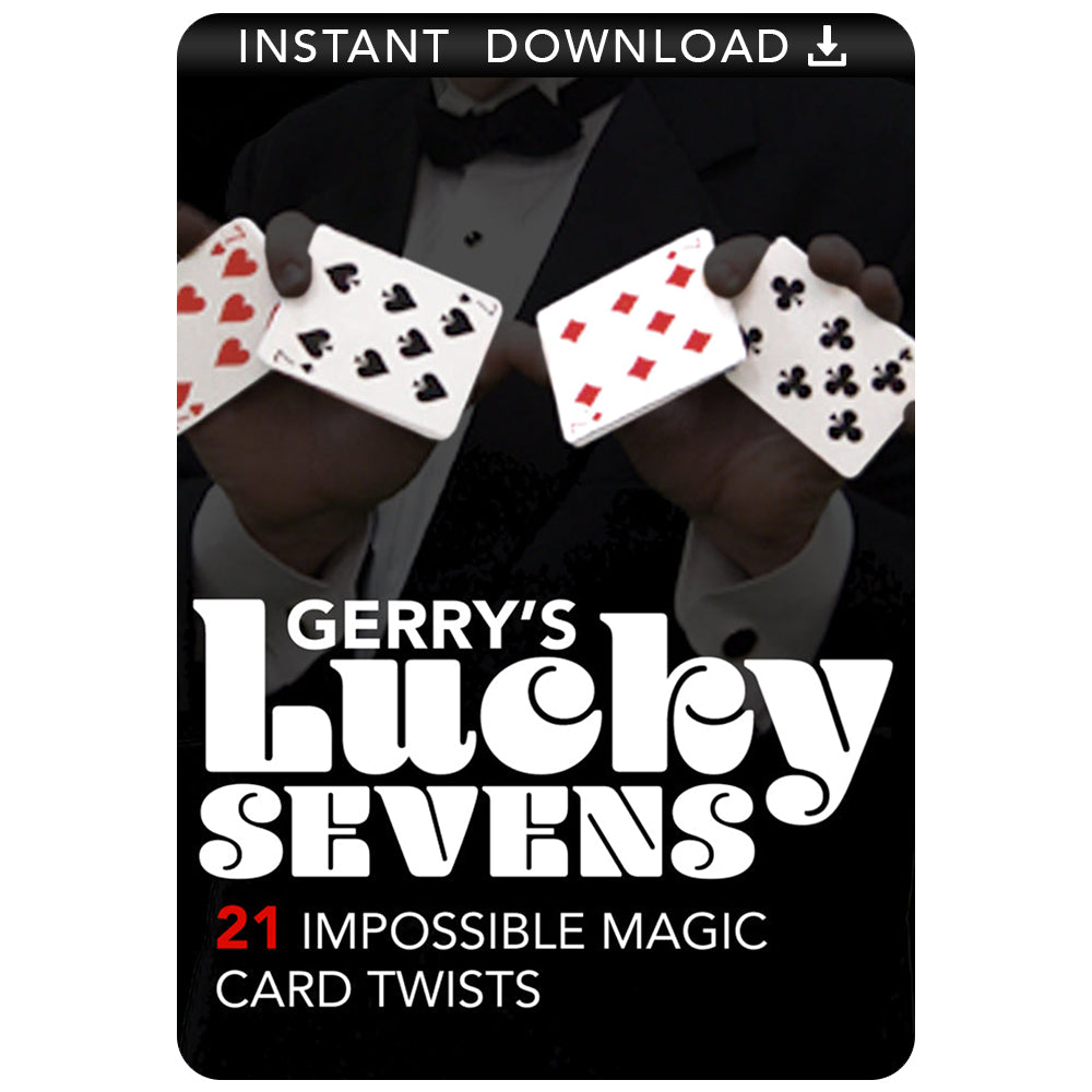 Explore Gerry's Lucky Sevens download, showcasing vibrant card magic tricks with stunning visual twists and expert moves.