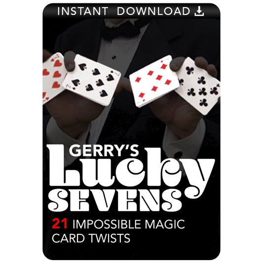 Explore Gerry's Lucky Sevens download, showcasing vibrant card magic tricks with stunning visual twists and expert moves.