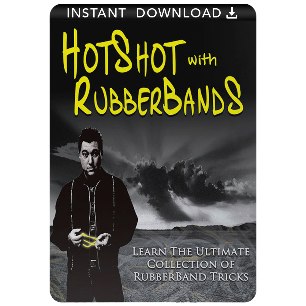 Vibrant tutorial cover for HotShot with Rubber Bands Download, showcasing colorful rubber bands in dynamic, magical poses.