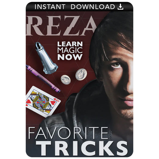 Explore world-class magic with Reza guiding you through 14 favorite tricks using cards, coins, and everyday objects.