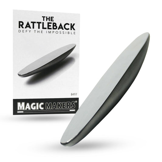 Stunning metal alloy Rattleback, a semi-ellipsoidal magic prop that wobbles and reverses spin, defying physics with mystifying charm.