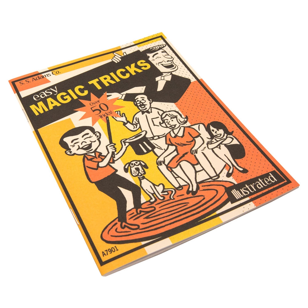 Dive into the world of wonder with this Easy Magic Tricks Book, showcasing a vibrant cover filled with over 50 enchanting illusions for all ages.